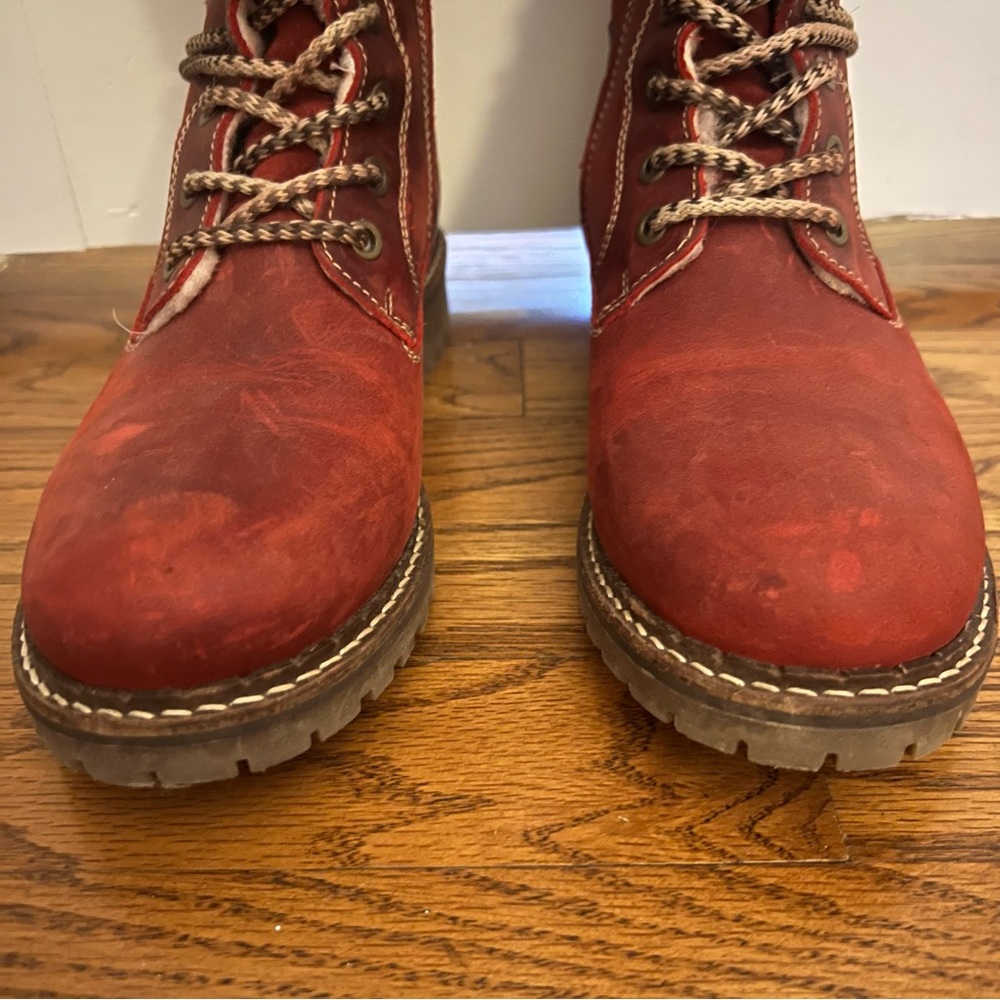 Bos & Co insulated boots, “Holland” red leather suede size 7.5 (38) - Picture 4 of 12